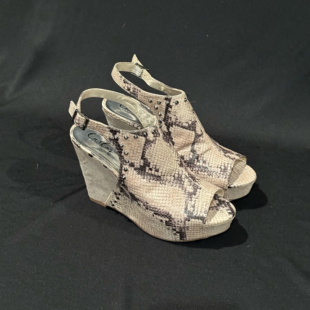 Carlos by Carlos Santana Snake Patterned Wedge Size 8M